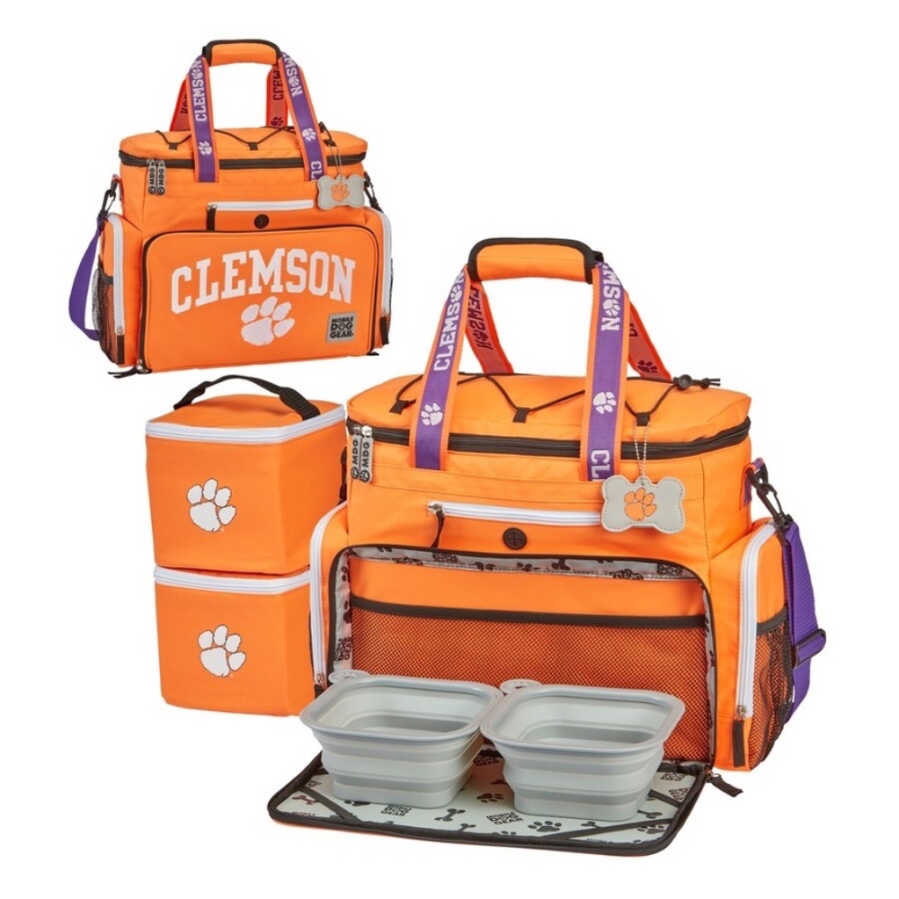 Mobile Dog Gear Clemson Tigers NCAA Away Bag (16.5” x 12” x 8”)  Orange & Purple